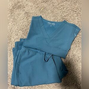 Mandala scrub set — harbor blue